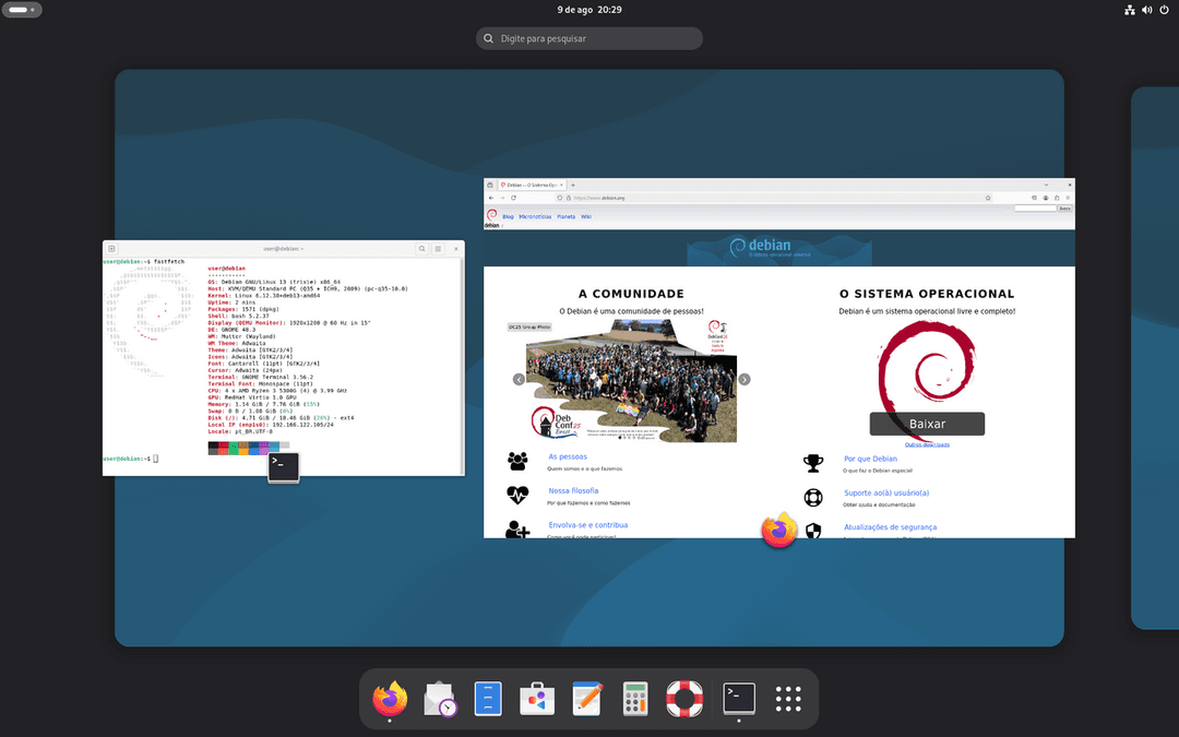 Imagem do Debian Linux